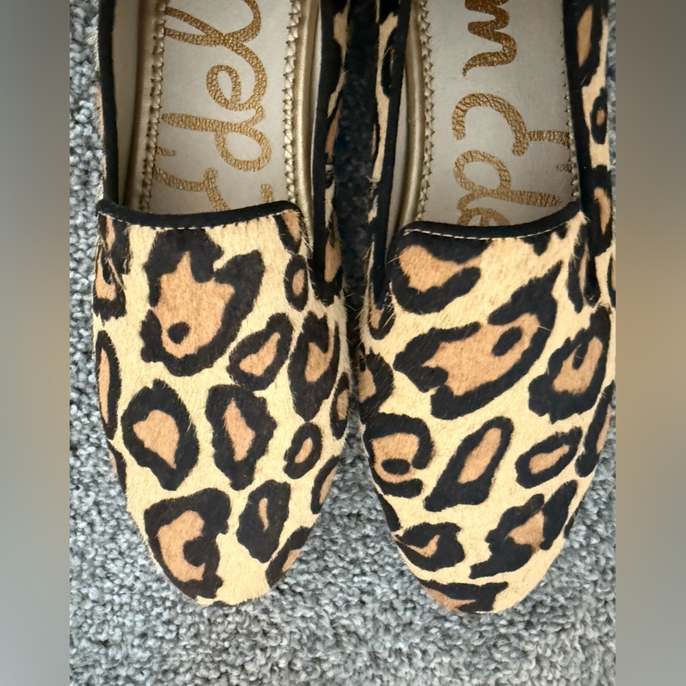 SAM EDELMAN Jordy Genuine Calf Hair Leopard Print Loafer-Size 9.5 - Picture 4 of 5